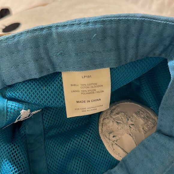 ADAMS OS Vintage Wash Sky Blue White Embroidered LOVE YOU BEACH Cotton Cap - Picture 10 of 10